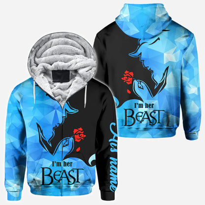 His Beauty Her Beast - Personalized Couple Hoodies