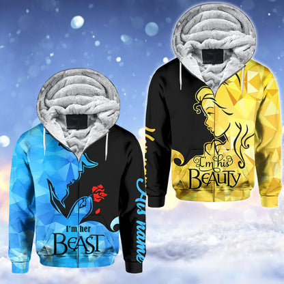 His Beauty Her Beast - Personalized Couple Hoodies