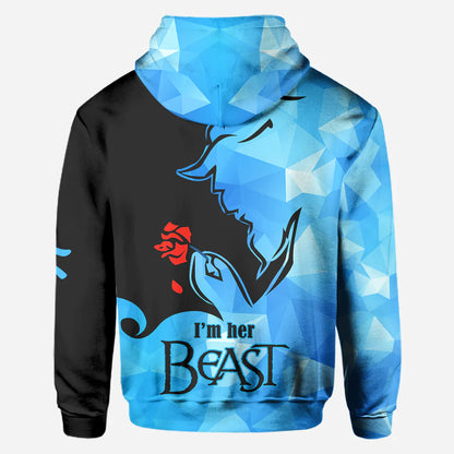 His Beauty Her Beast - Personalized Couple Hoodies