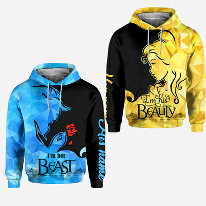 His Beauty Her Beast - Personalized Couple Hoodies