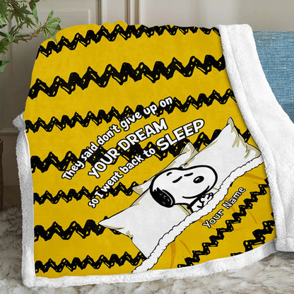 Don't Give Up On Your Dream - Personalized Blanket