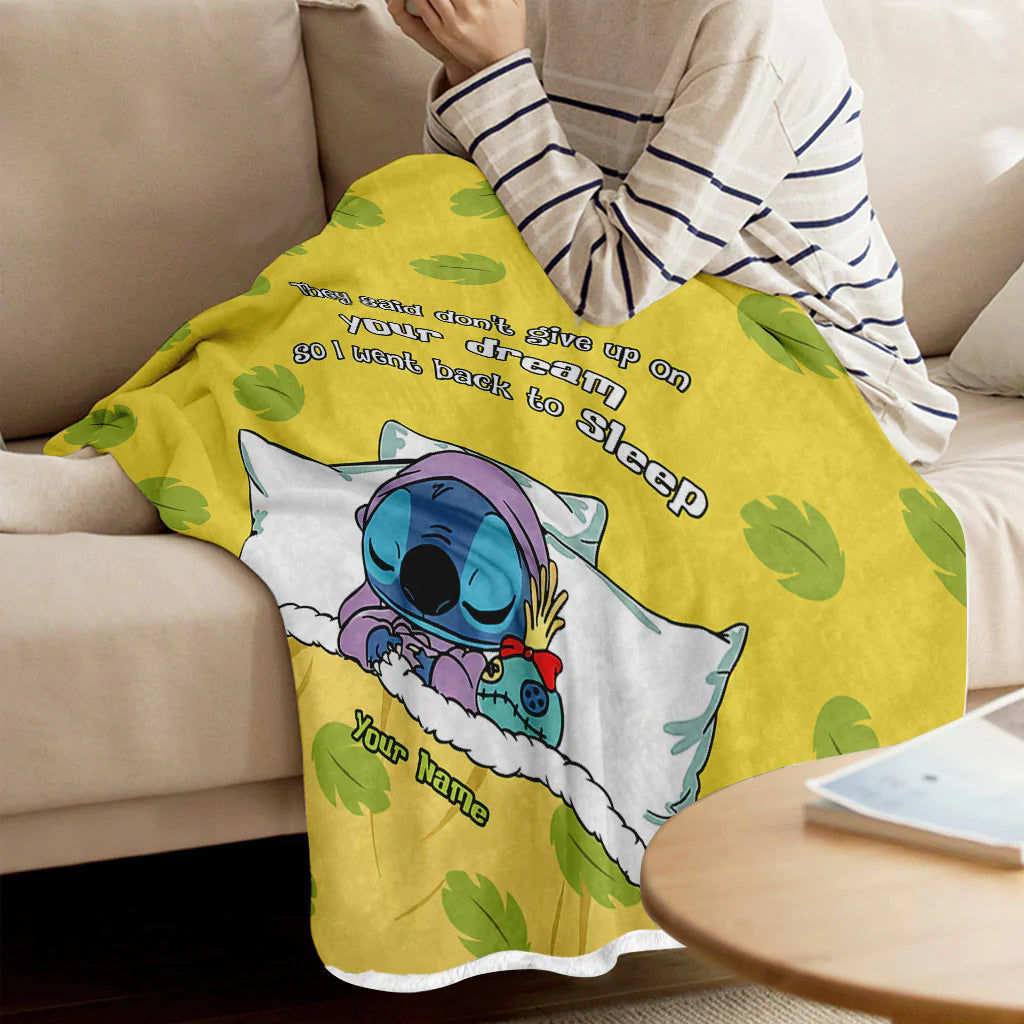 Don't Give Up On Your Dream - Personalized Ohana Blanket