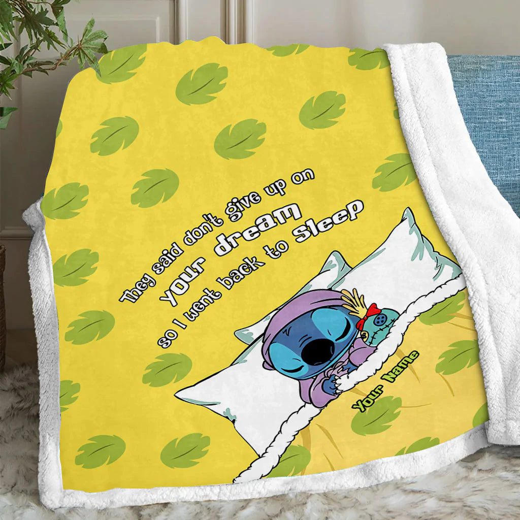 Don't Give Up On Your Dream - Personalized Ohana Blanket