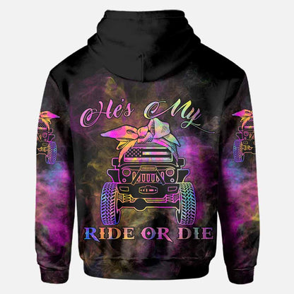 Ride Or Die - Personalized Couple Car All Over T-shirt and Hoodie