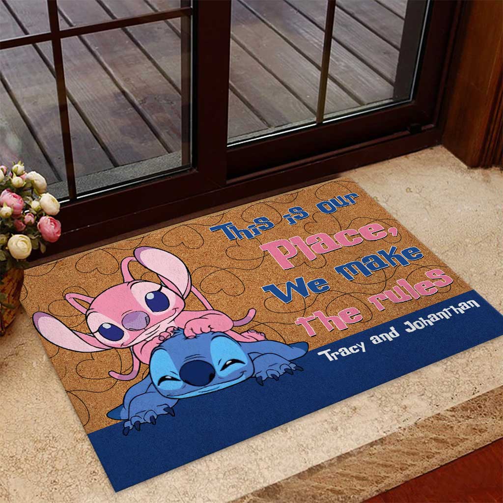 This Is Our Place - Personalized Couple Ohana Doormat