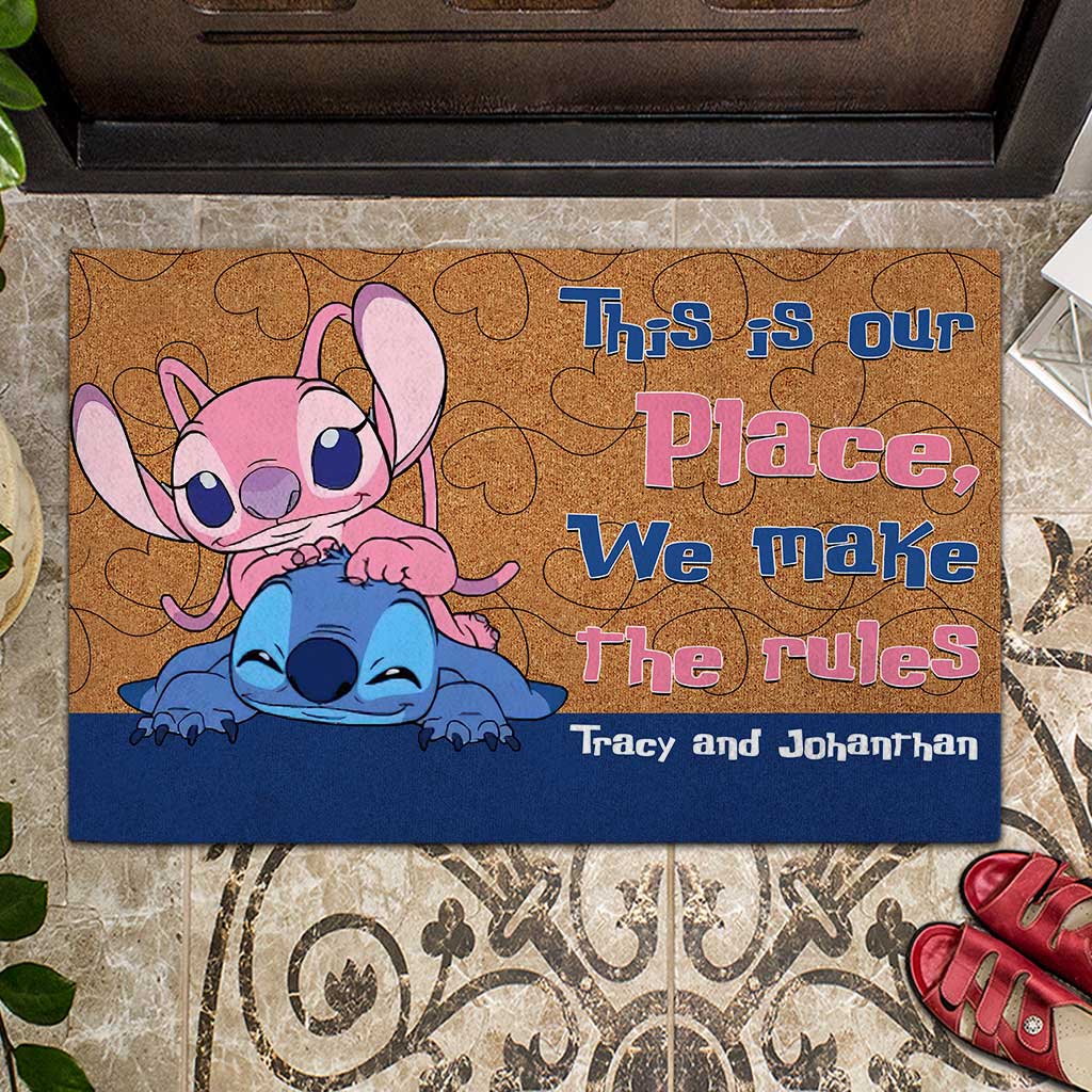 This Is Our Place - Personalized Couple Ohana Doormat