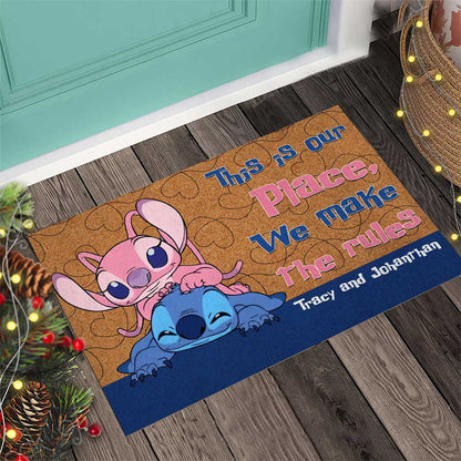 This Is Our Place - Personalized Couple Ohana Doormat