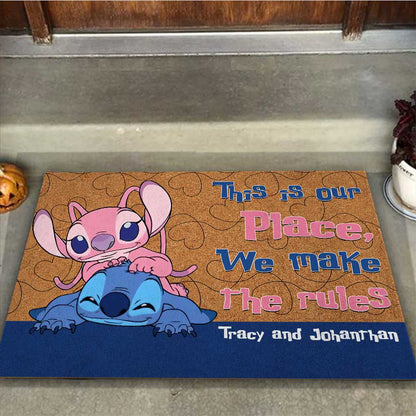 This Is Our Place - Personalized Couple Ohana Doormat