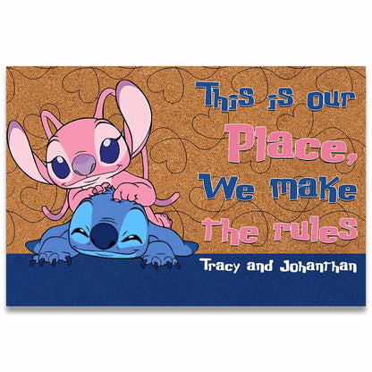 This Is Our Place - Personalized Couple Ohana Doormat