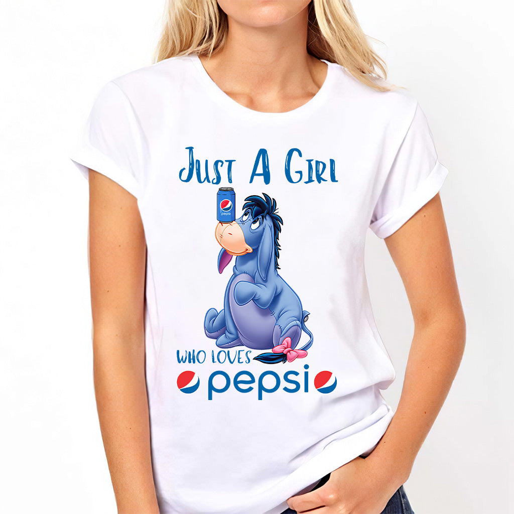 Just A Girl Who Loves - Blue Soft Drink T-shirt and Hoodie