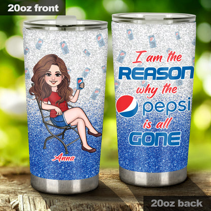 I Am The Reason - Personalized Blue Soft Drink Tumbler