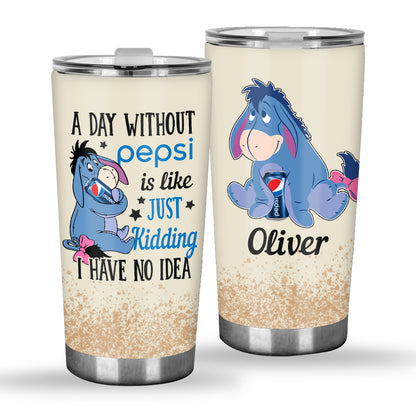 Just Kidding - Personalized Blue Soft Drink Tumbler