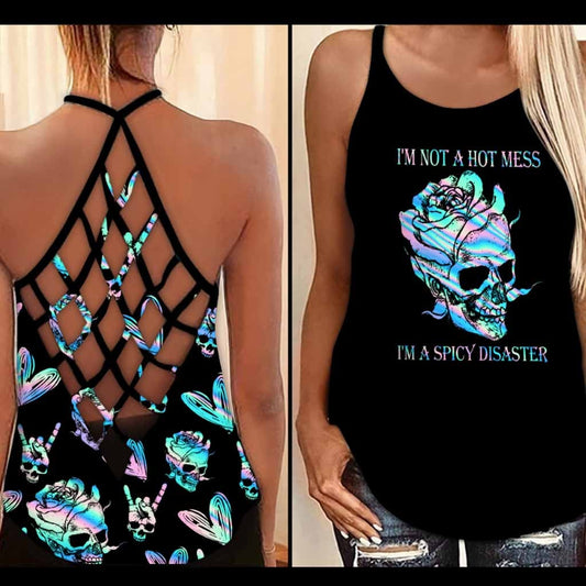 I'm Not A Hot Mess - Skull Cross Tank Top