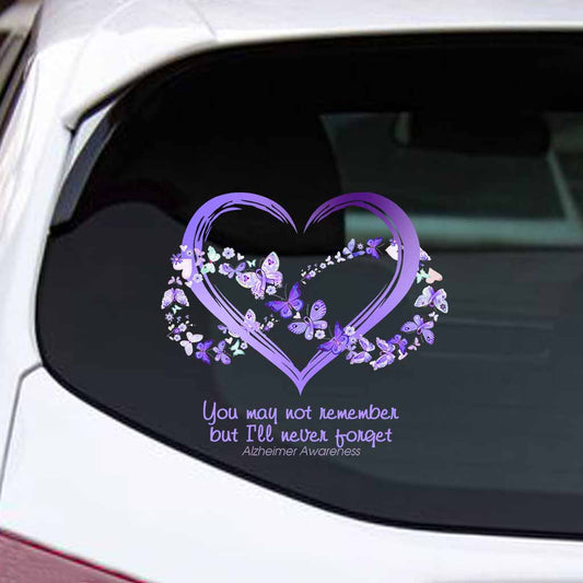 I Will Remember For You - Alzheimer Awareness Decal Full