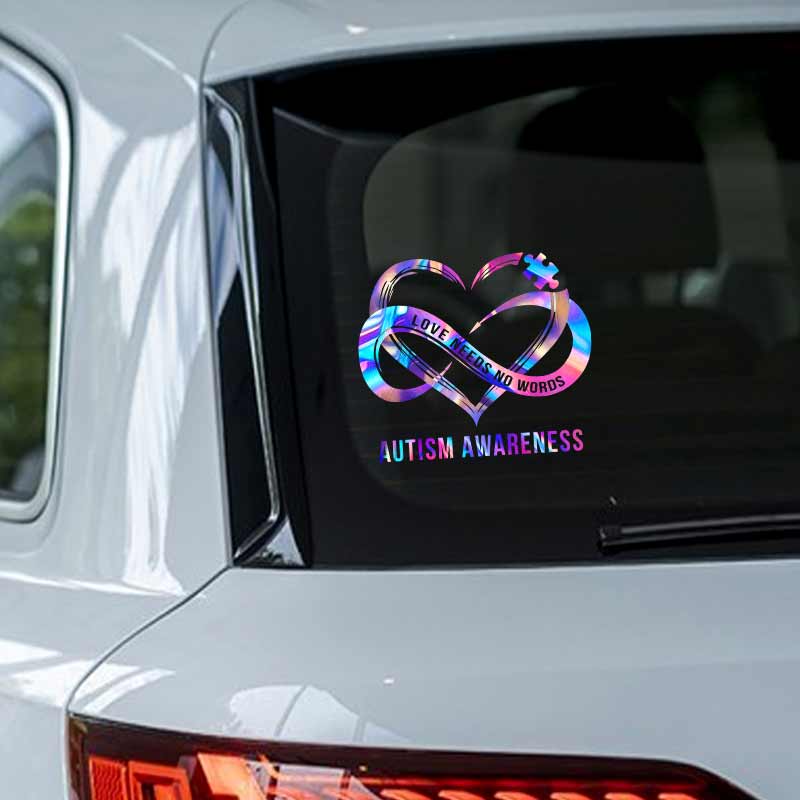 Love Needs No Words  - Autism Awareness Decal Full