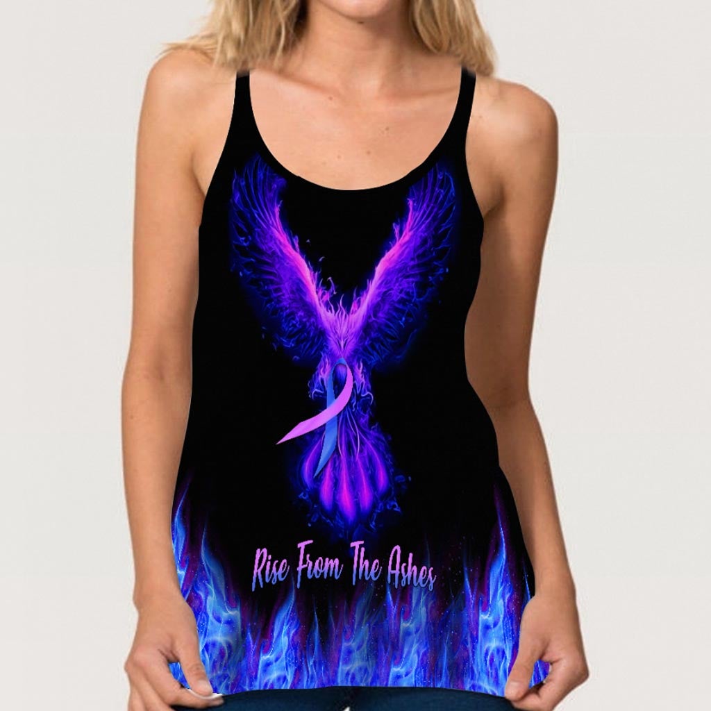 Rise From The Ashes Phoenix Never Give Up - Suicide Prevention Cross Tank Top