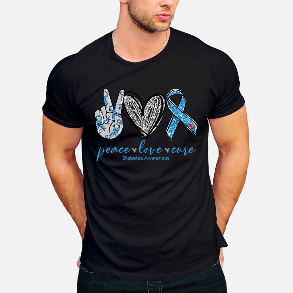 Peace Love Cure - Diabetes Awareness T-shirt And Hoodie 082021