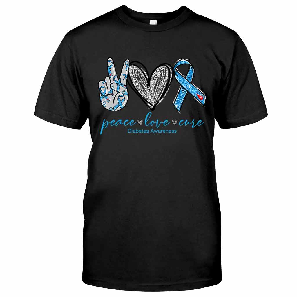 Peace Love Cure - Diabetes Awareness T-shirt And Hoodie 082021