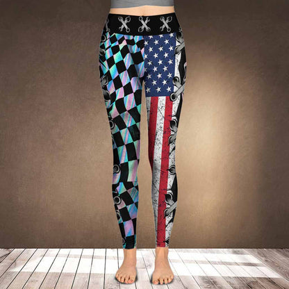 Love Racing Colorful Flag - Leggings