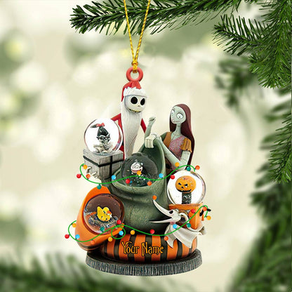 Nightmare Christmas - Personalized Ornament With 3D Pattern Print (Printed On Both Sides)