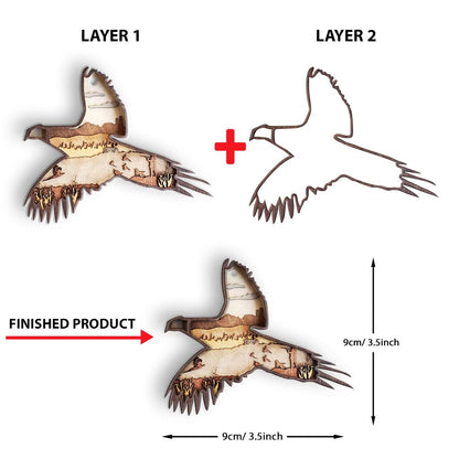 Pheasant Hunting - Christmas Layered Wood Ornament