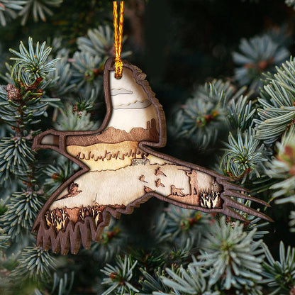 Pheasant Hunting - Christmas Layered Wood Ornament