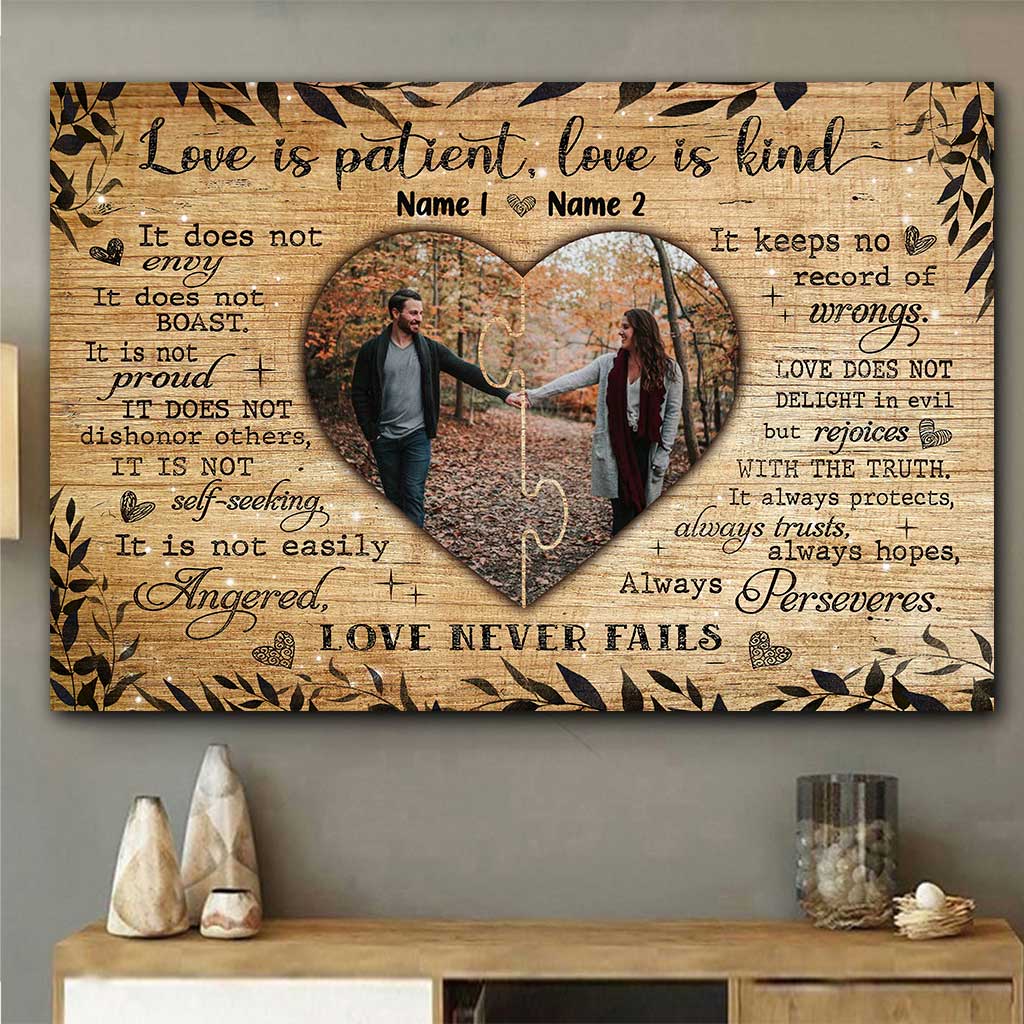 Love Is Patient Love Is Kind - Personalized Couple Poster