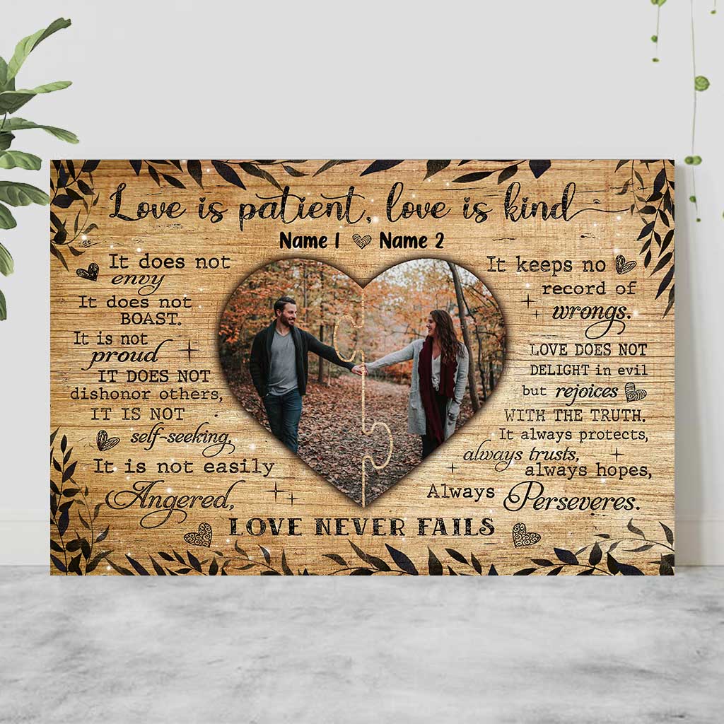 Love Is Patient Love Is Kind - Personalized Couple Poster