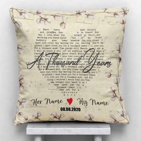 A Thousand Years - Personalized Couple Throw Pillow