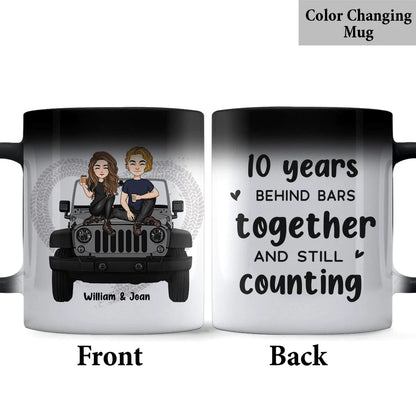 Years Of Life Behind Bars - Personalized Couple Car Mug