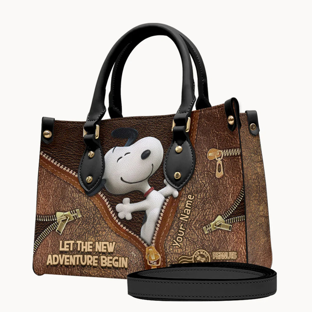 Let's The New Adventure Begin - Personalized Leather Handbag & Luggage Cover