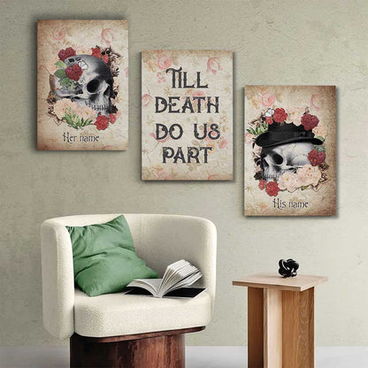 Till Death Do Us Part - Personalized Couple Skull Poster & Canvas Set