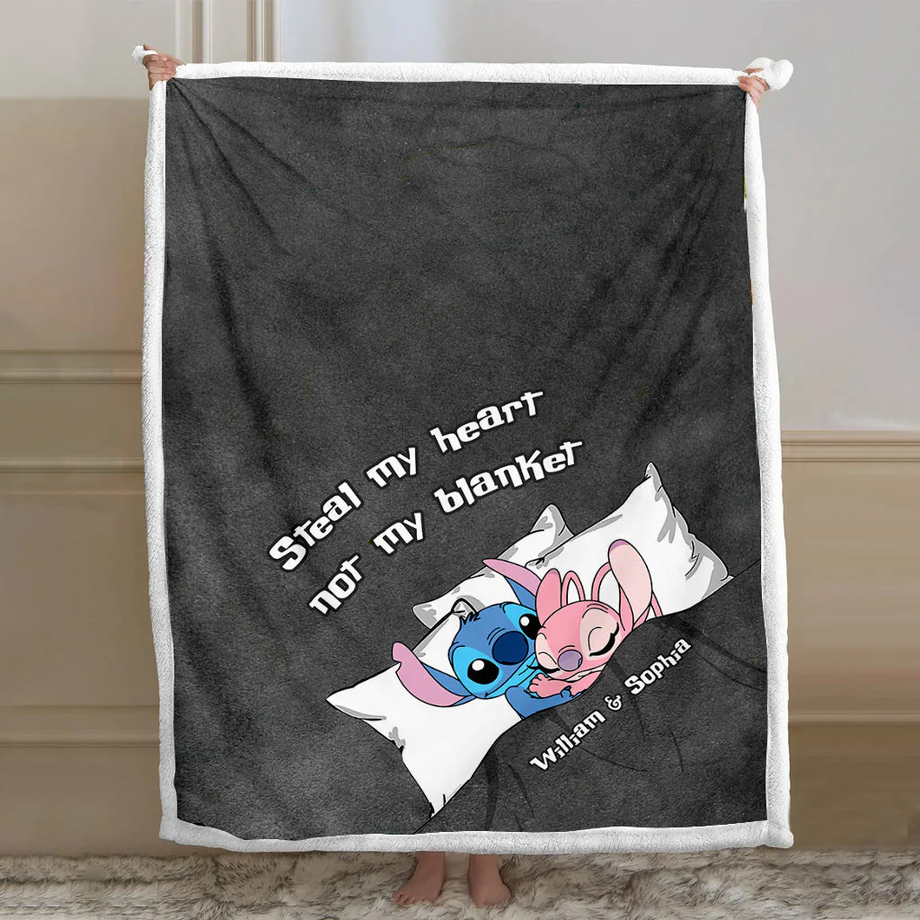 Steal My Heart Not My Blanket - Personalized Couple Ohana Blanket