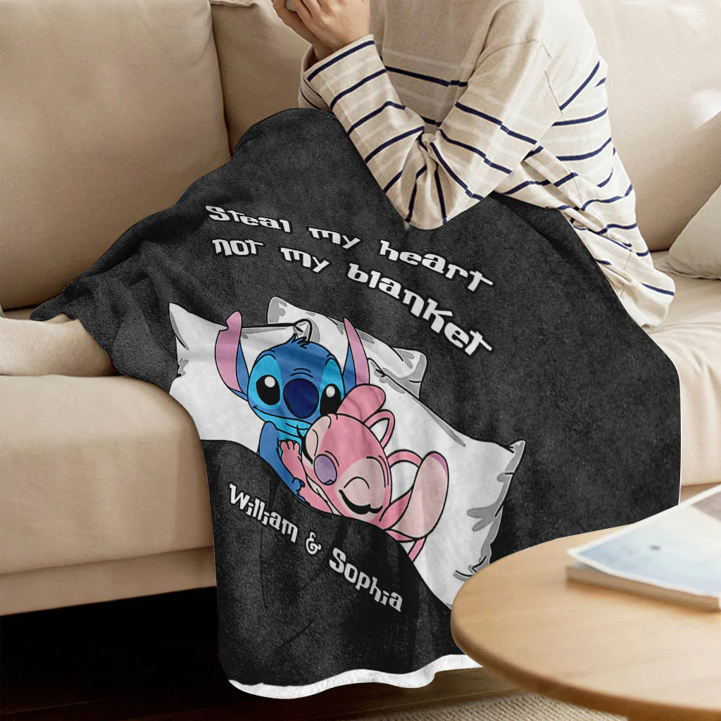 Steal My Heart Not My Blanket - Personalized Couple Ohana Blanket