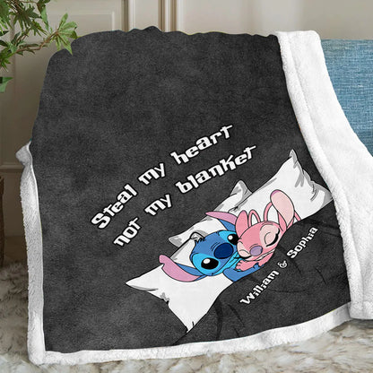 Steal My Heart Not My Blanket - Personalized Couple Ohana Blanket