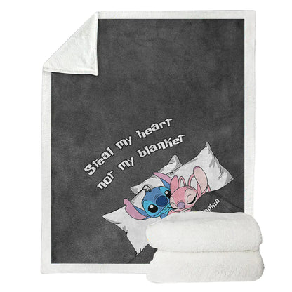 Steal My Heart Not My Blanket - Personalized Couple Ohana Blanket