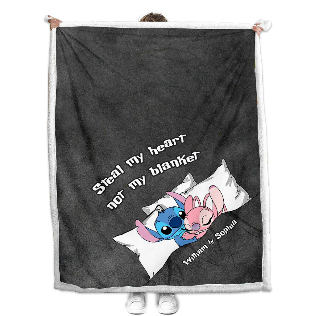 Steal My Heart Not My Blanket - Personalized Couple Ohana Blanket