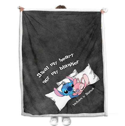 Steal My Heart Not My Blanket - Personalized Couple Ohana Blanket