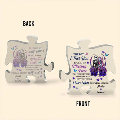 The Day I Met You - Personalized Couple Nightmare Custom Shaped Acrylic Plaque