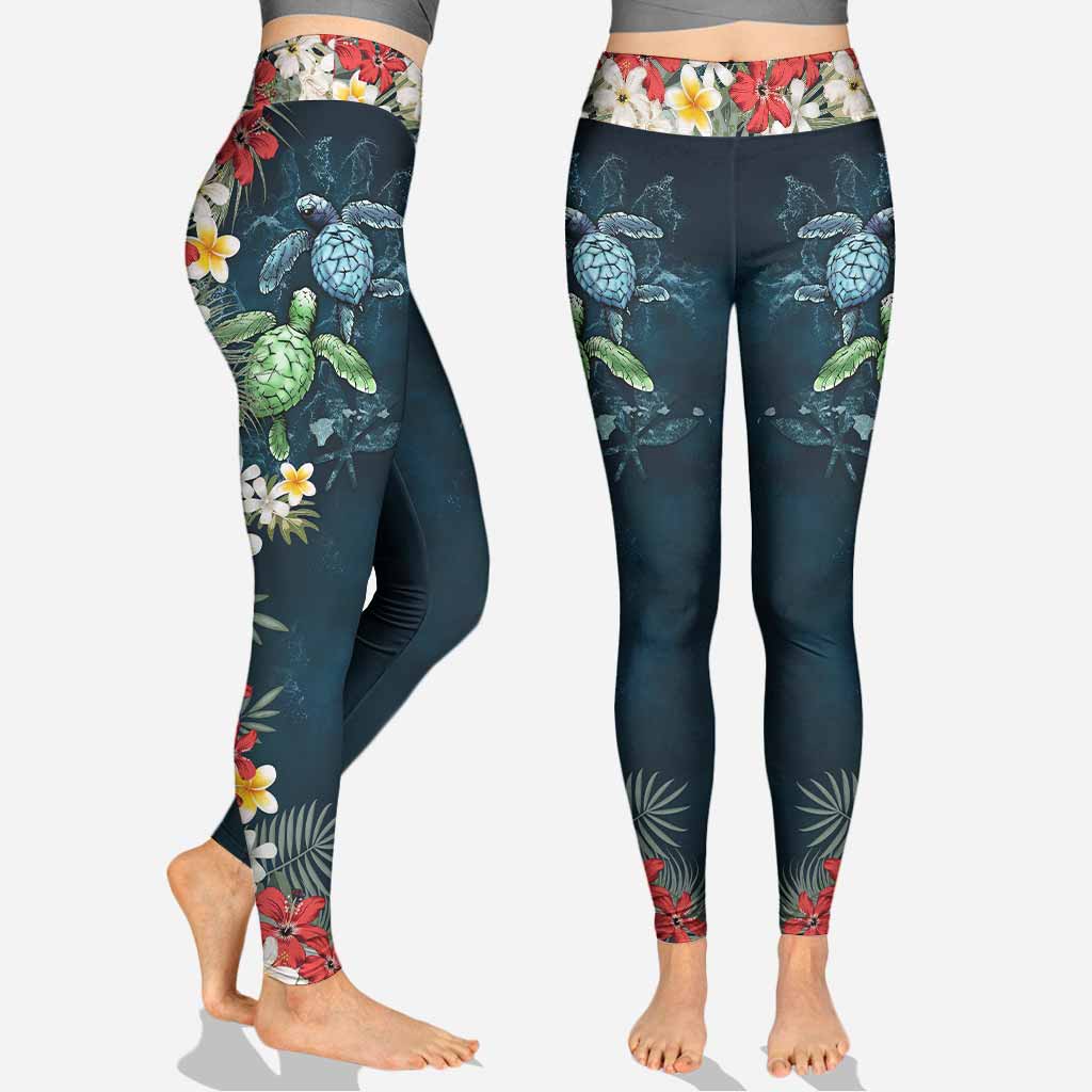 Aloha Summer Tropical Turtle - Turtle Hollow Tank Top And Leggings