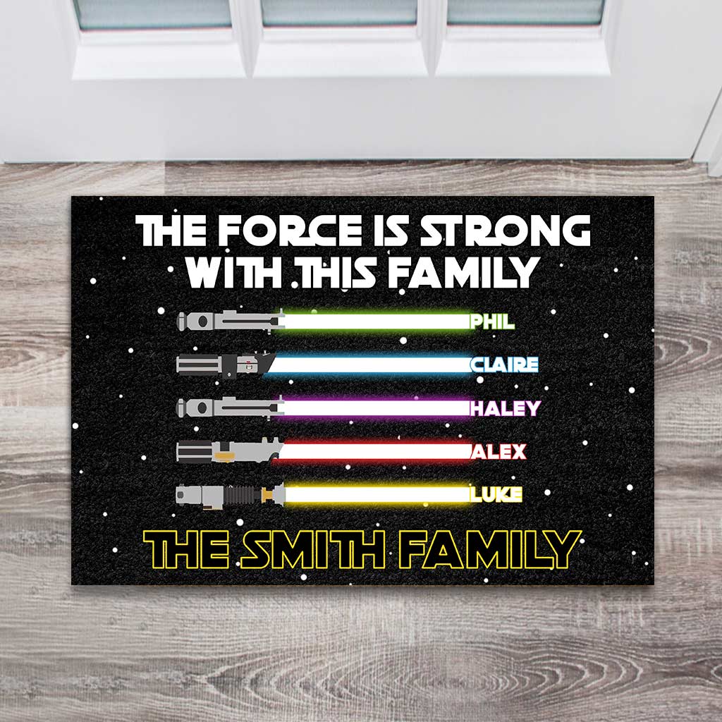 The Force Is Strong With This Family - Personalized The Force Doormat