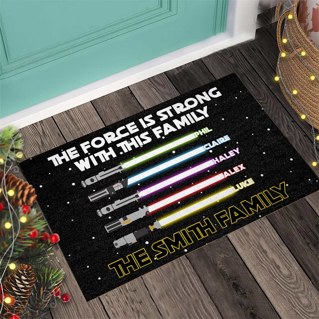 The Force Is Strong With This Family - Personalized The Force Doormat