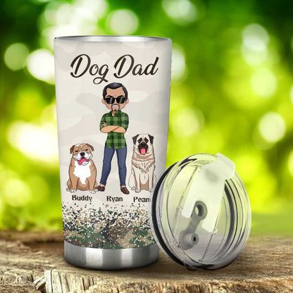 I Work Hard Dog Dad - Personalized Father's Day Father Tumbler