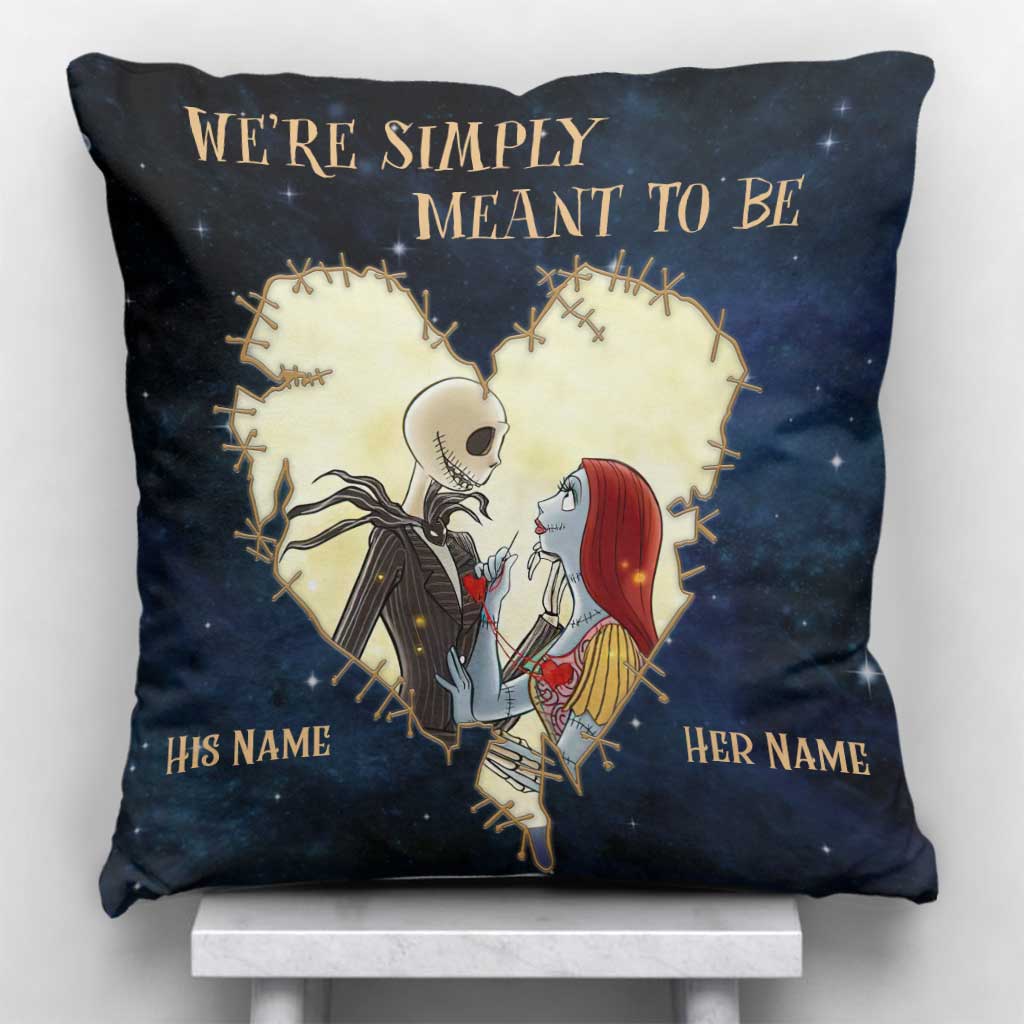 We're Simply Meant To Be - Personalized Nightmare Throw Pillow