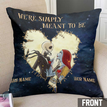 We're Simply Meant To Be - Personalized Nightmare Throw Pillow