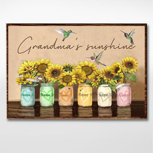 Grandma's Sunshine - Sunflower Personalized Poster