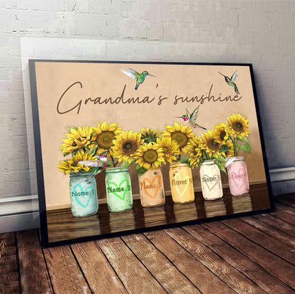 Grandma's Sunshine - Sunflower Personalized Poster