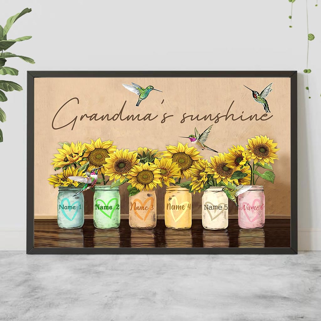 Grandma's Sunshine - Sunflower Personalized Poster