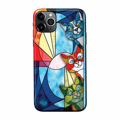 Peeking Cats Stained Glass Pattern Print - Cat Phone Case