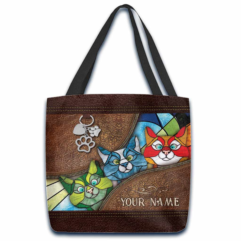 Peeking Cats Personalized  Tote Bag